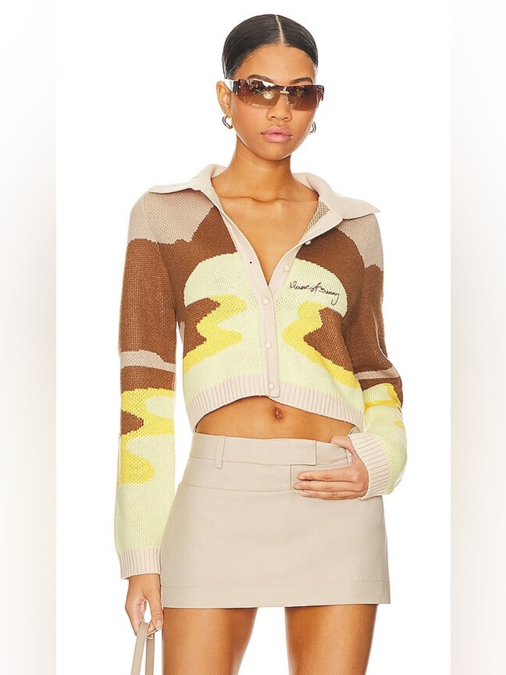 House Of Sunny Dunes Tripper Cardigan Yellow Brown XS